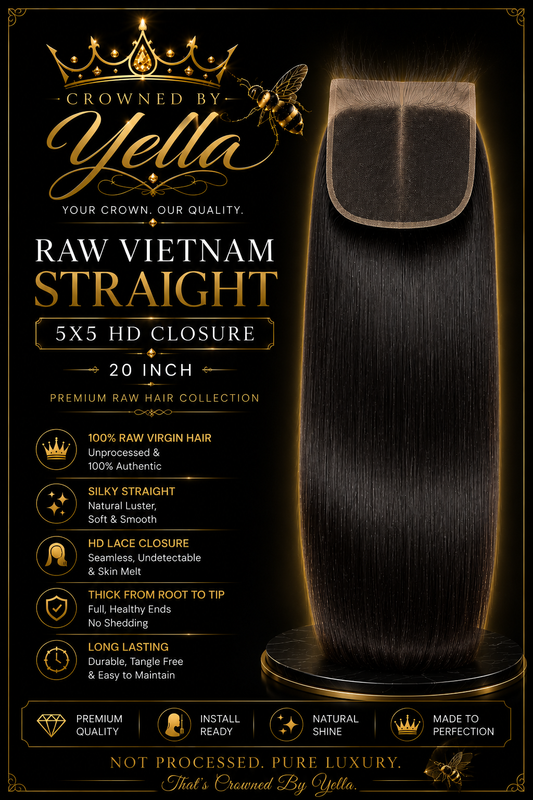 Raw Vietnamese Straight 5x5 HD Closure
