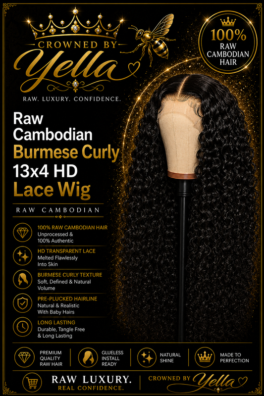 Raw Cambodian Burmese Curly 13x4 HD Lace Wig