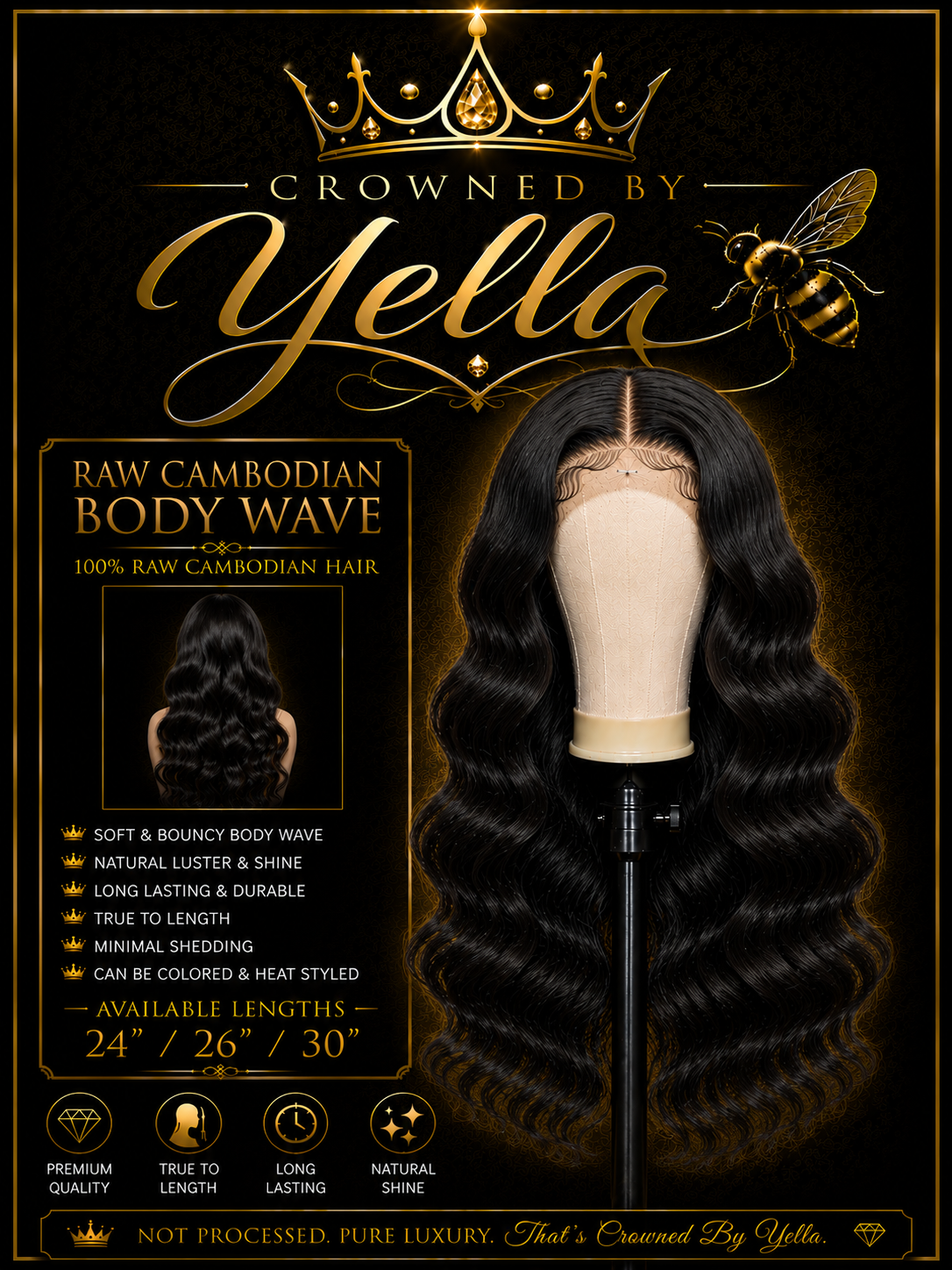 Raw Cambodian Body Wave 13x4 HD Lace Wig