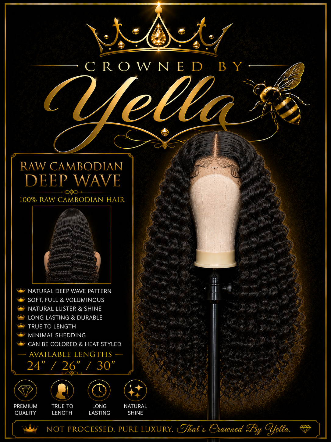 Raw Cambodian Deep Wave 13x4 HD Lace Wig