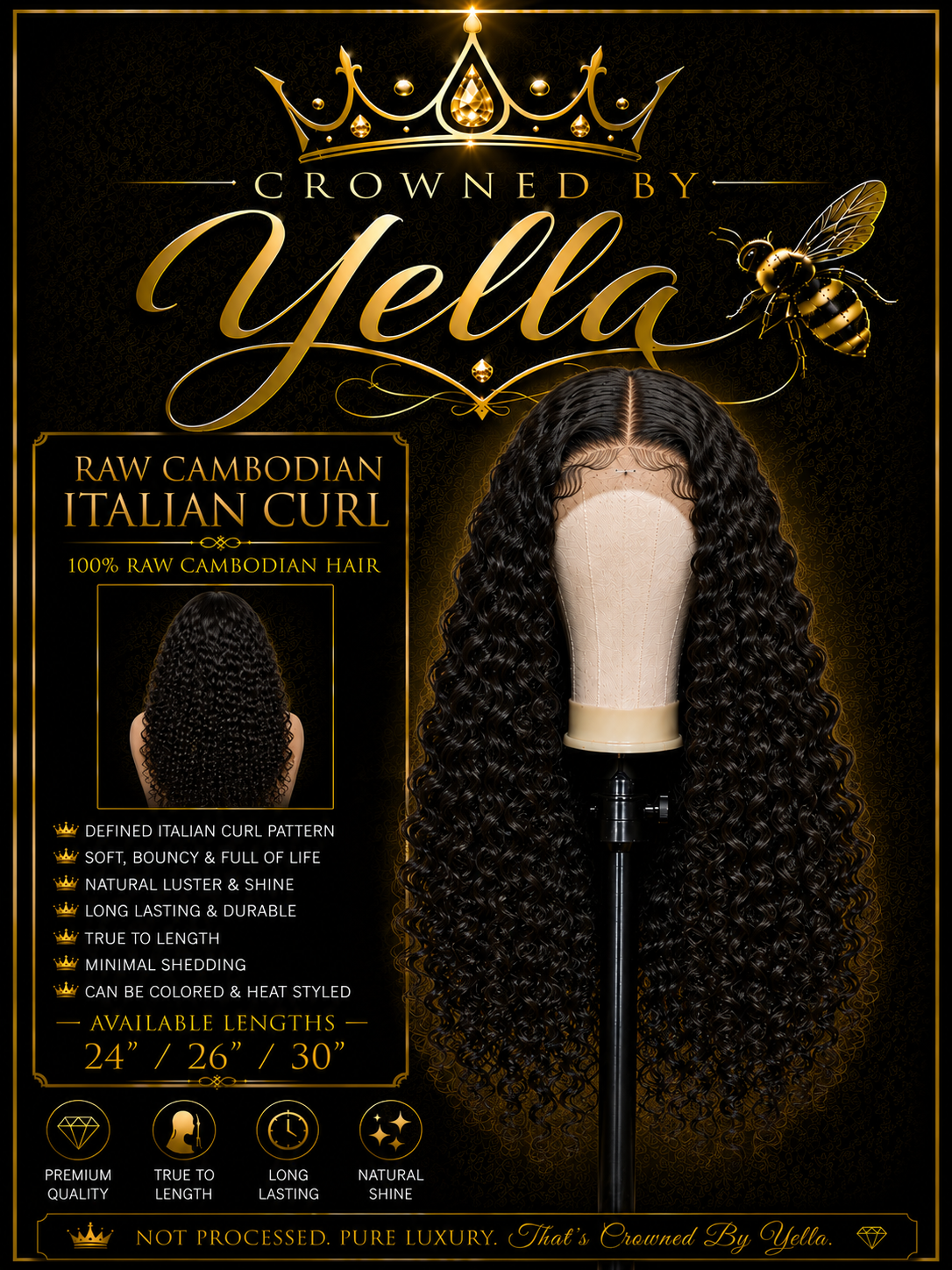 Raw Cambodian Italian Curly 13x4 HD Lace Wig